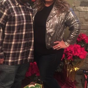 Deb 3x sequin jacket gun metal